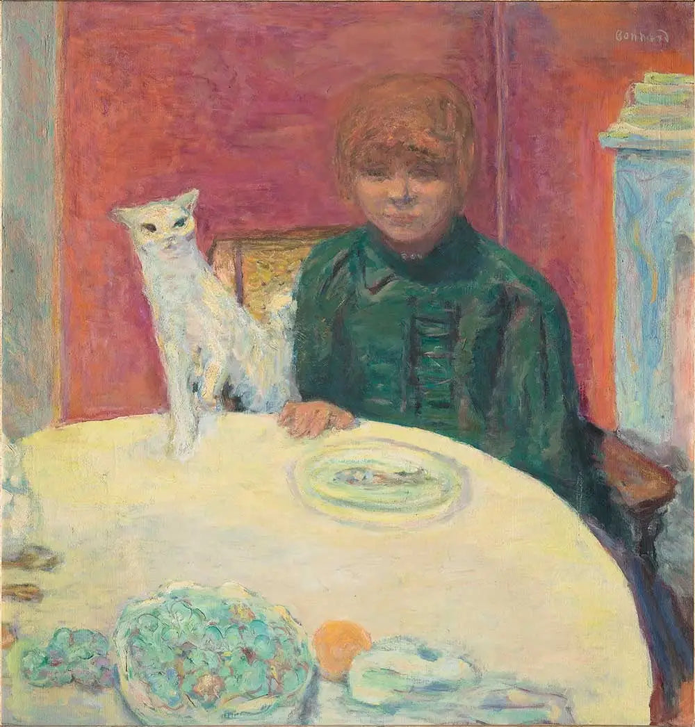 La Femme au chat - Pierre Bonnard image 1 reproduction d’œuvre d’art à l’huile
