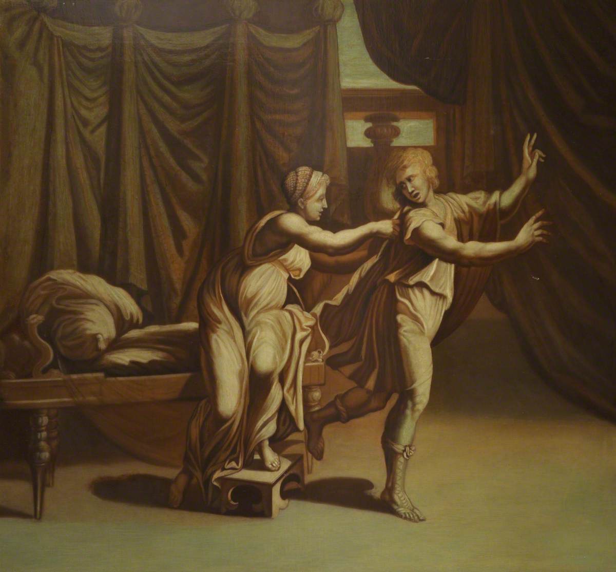 Reproduction du tableau « La femme de Putiphar - Raphaël Sanzio » par Alpha Reproduction en peinture à l’huile