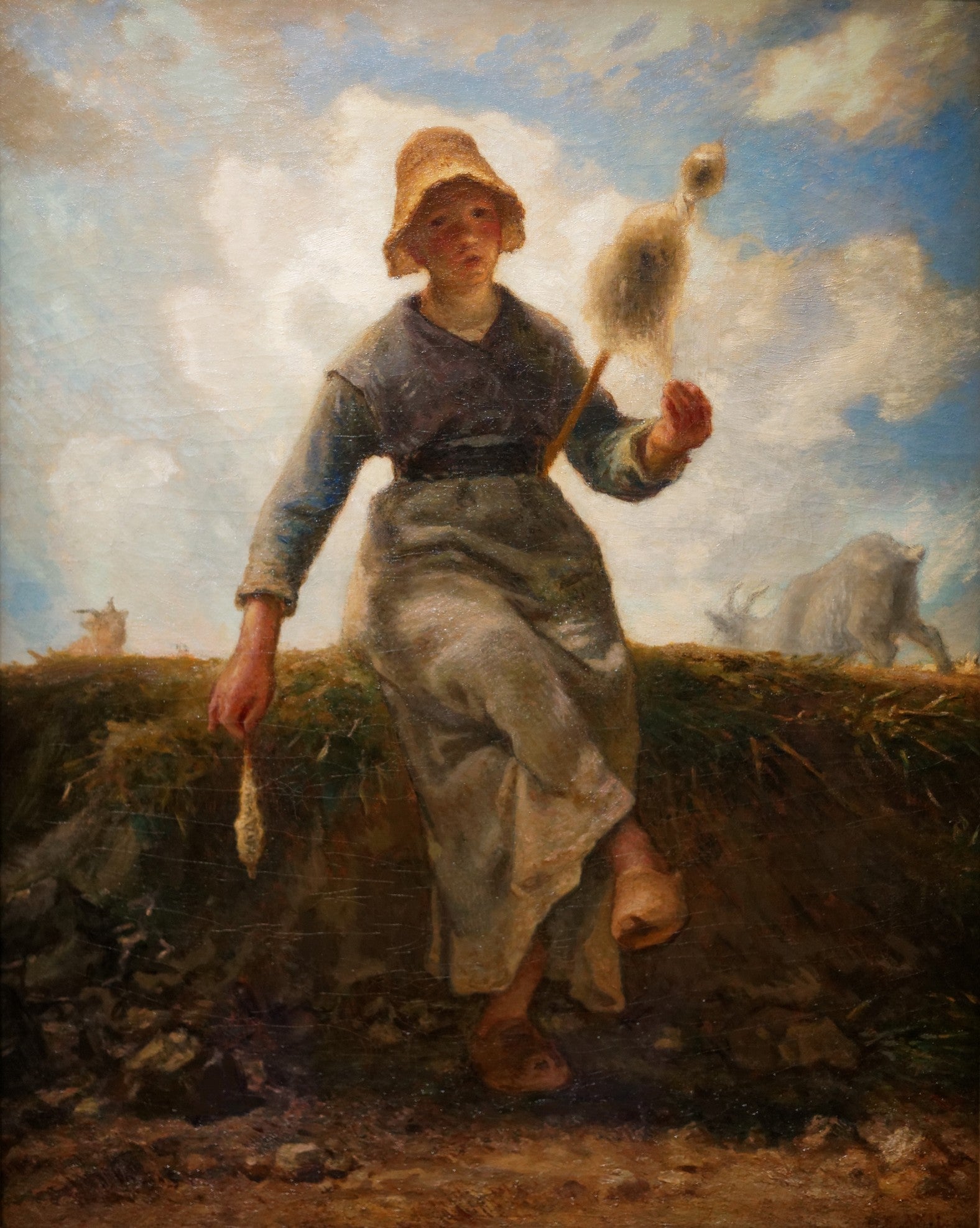 La Fileuse chevrière auvergnate - Jean-François Millet - Alpha Reproduction