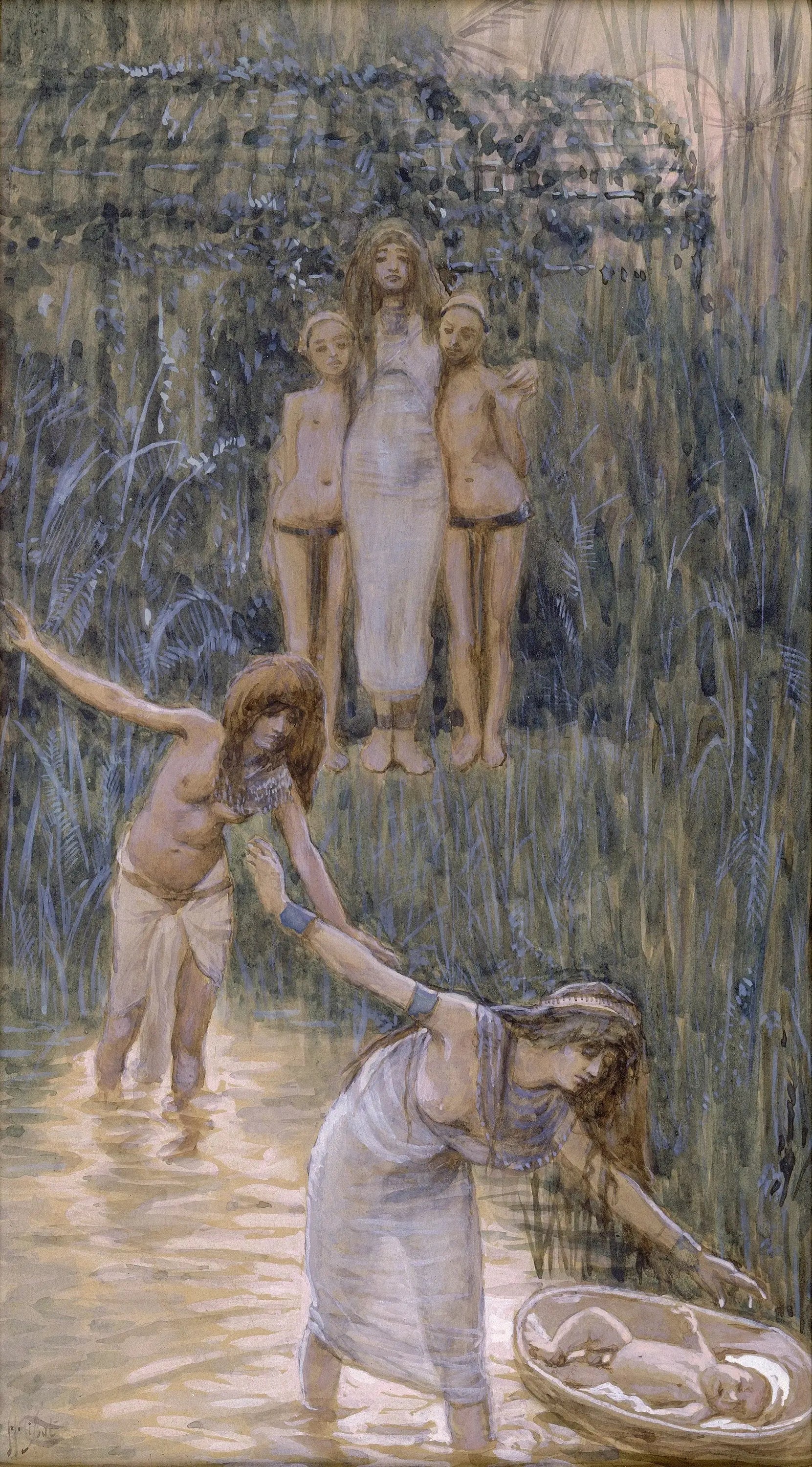 La fille de Pharaon fait venir Moïse - James Tissot image 1 reproduction artisanale de tableau
