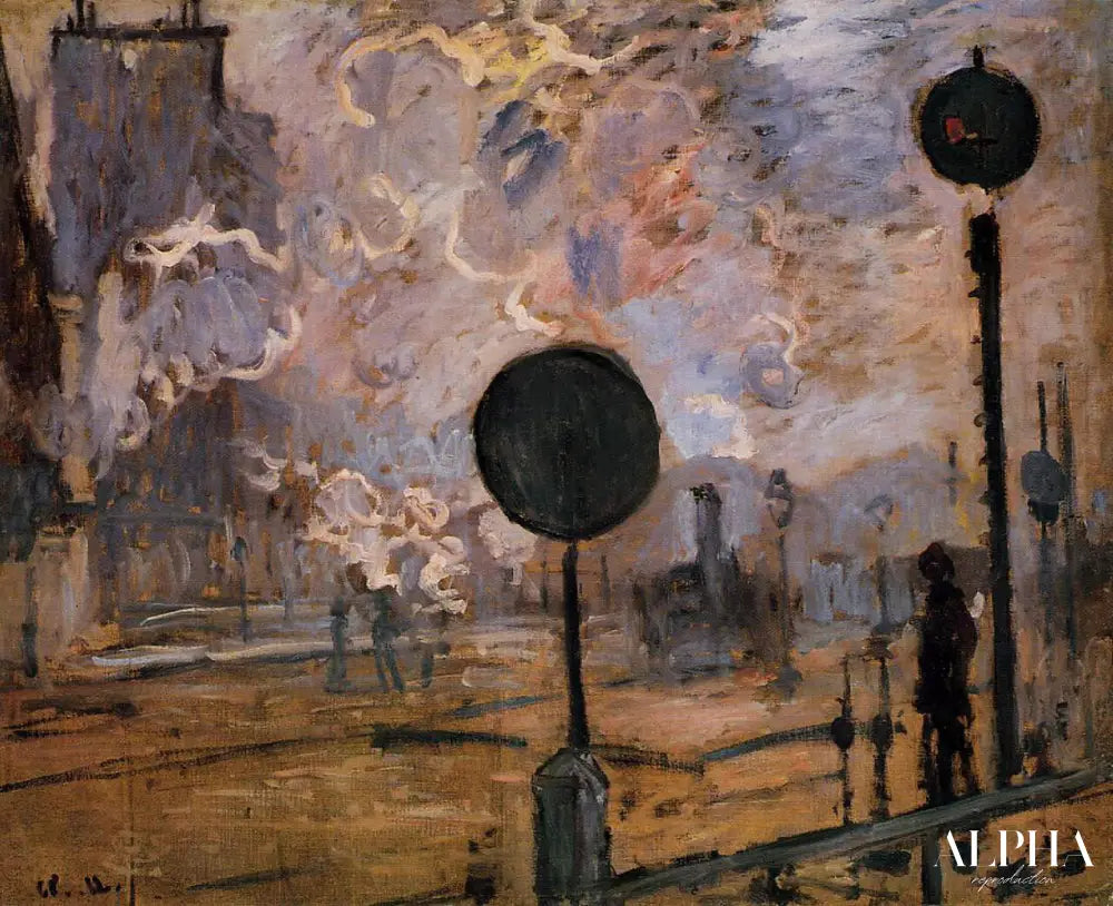 La Gare Saint-Lazare, les signaux - Claude Monet - Reproductions de tableaux et peintures haut de gamme