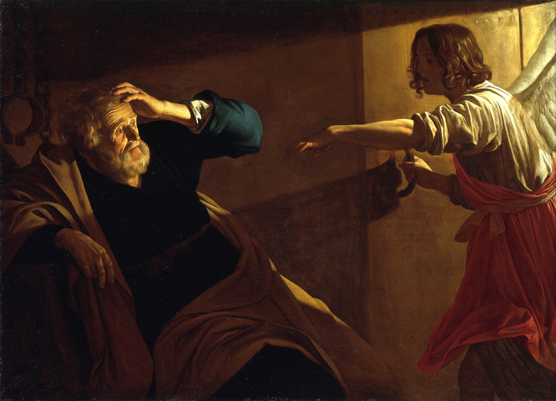 Освобождение Святого Петра из тюрьмы ангелом - Gerrit van Honthorst