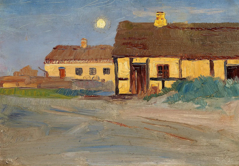 Дом Кристоффера в Скане. Лунный свет. Ночь лета - Педер Северин Крюер