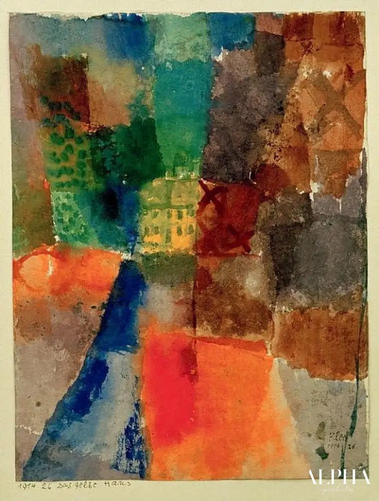 La maison jaune - Paul Klee - Reproductions de tableaux et peintures haut de gamme