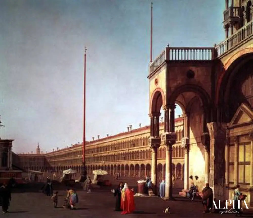 La Piazza di San Marco, depuis la Piazetta, à Venise - Giovanni Antonio Canal - Reproductions de tableaux et peintures haut de gamme