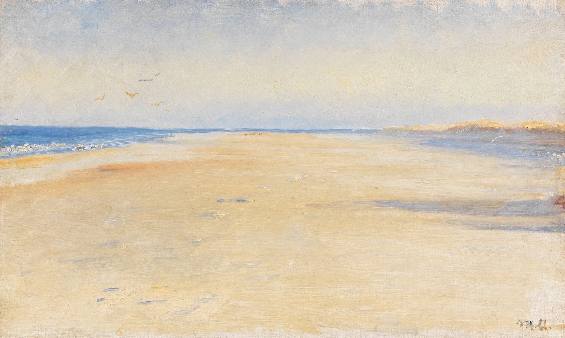 La plage de Skagen. - Michael Peter Ancher image 1 copie peinte à la main à l’huile