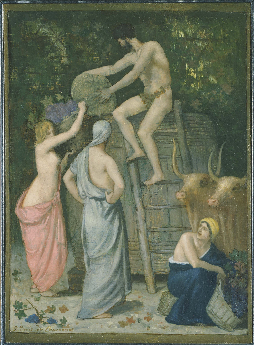 La presse à vin - Pierre Puvis de Chavannes image 1 reproduction d’œuvre d’art à l’huile