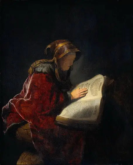 La Prophétesse Anne - Rembrandt image 1 copie peinte à la main à l’huile