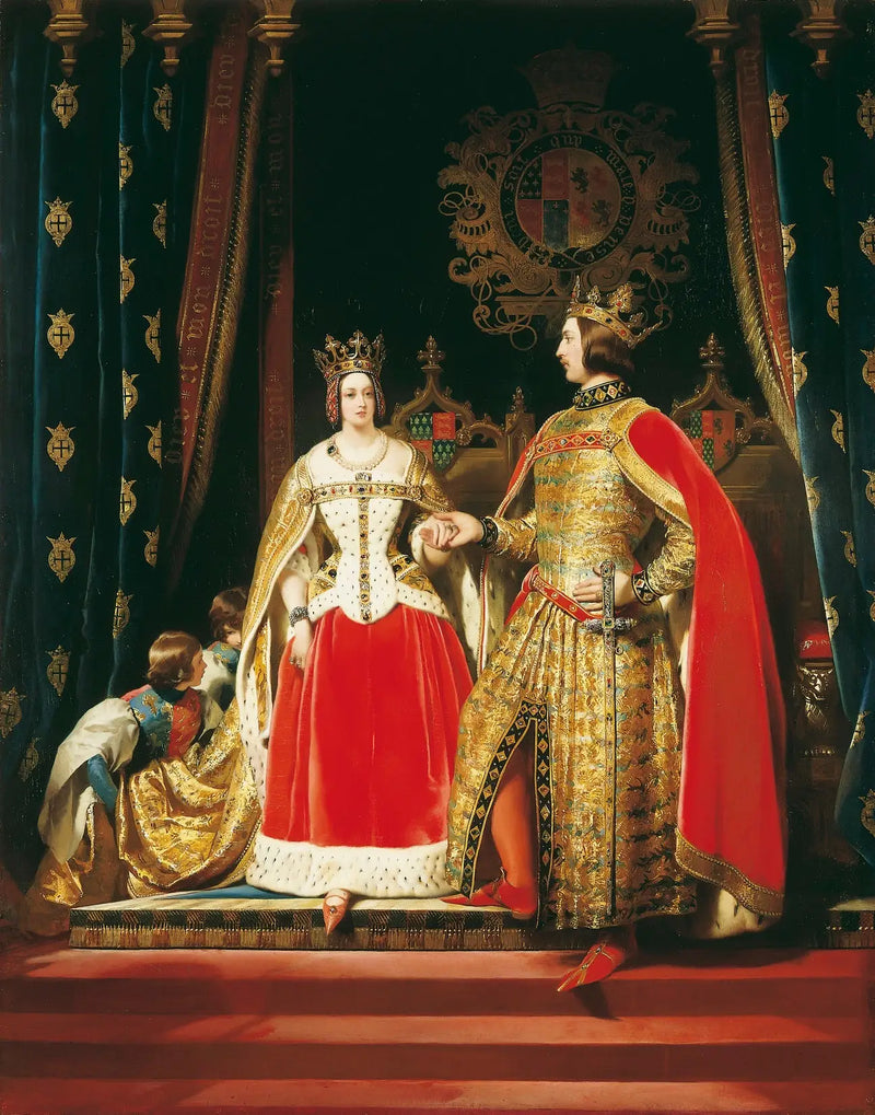 Королева Виктория и принц Альберт на маскарадном балу 12 мая 1842 года - Эдвин Генри Ландсир