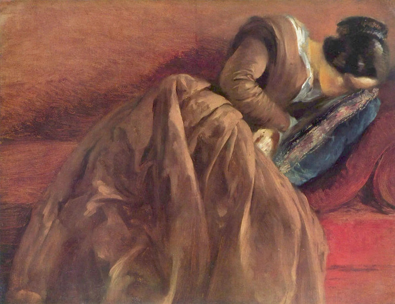 Сестра Менцеля, Эмили, спящая - Адольф фон Менцель