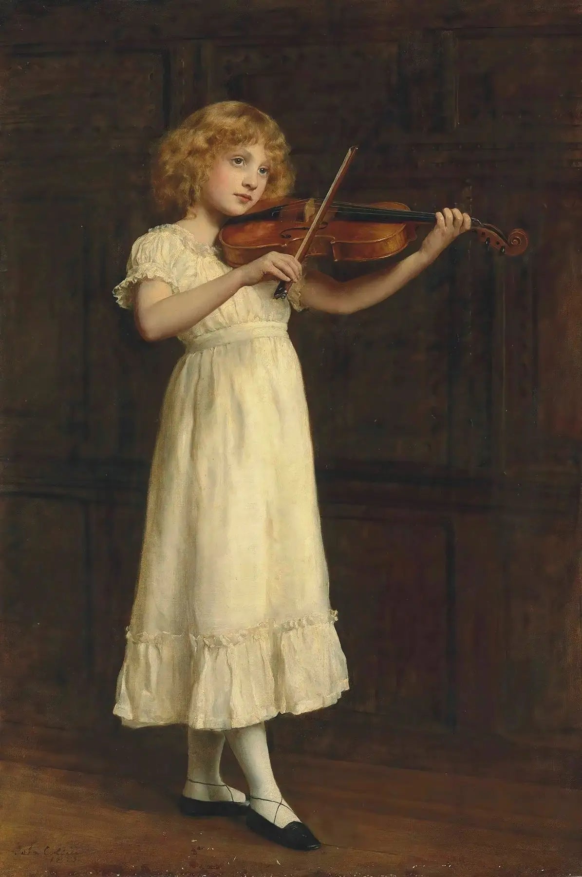 Reproduction du tableau « La Sonatine - John Collier » par Alpha Reproduction en peinture à l’huile