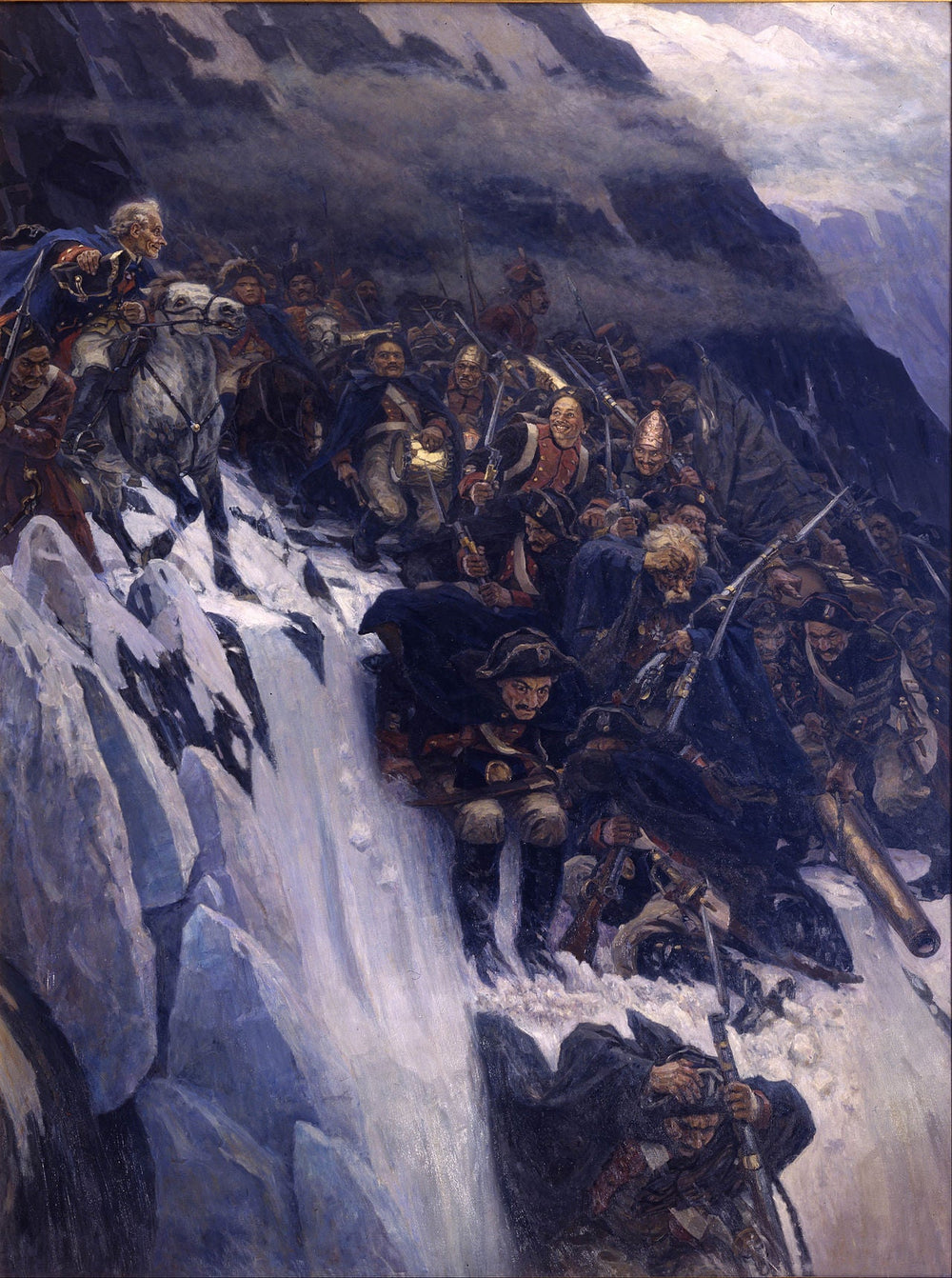 La Traversée des Alpes de Souvarov - Vassili Sourikov image 1 reproduction artisanale de tableau
