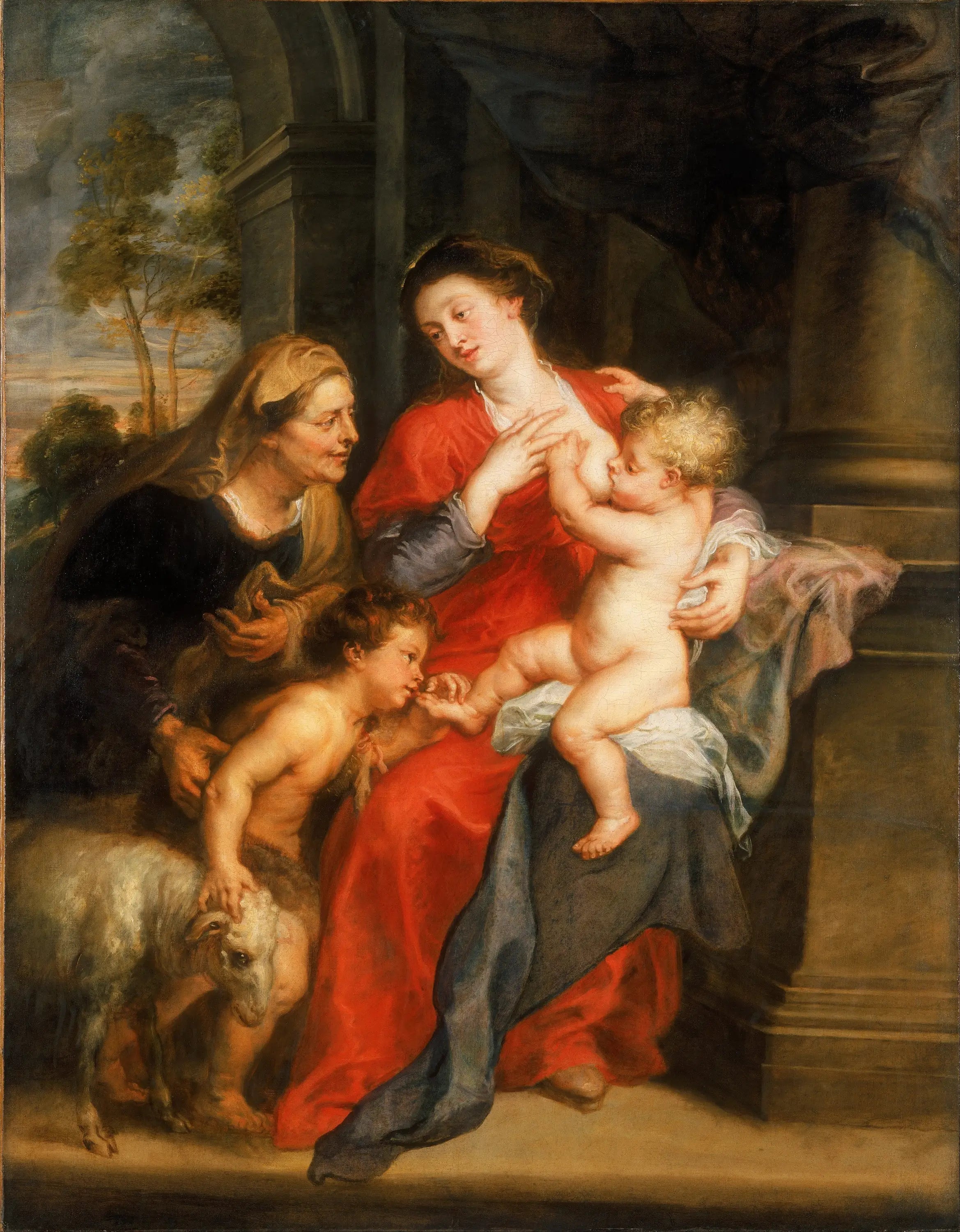 La Vierge à l'Enfant avec sainte Élisabeth et saint Jean-Baptiste - Peter Paul Rubens image 1 tableau peint à l’huile sur toile