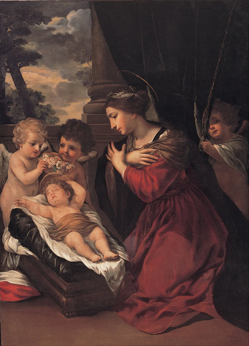 Дева Мария с Младенцем и ангелами - Pietro da Cortona
