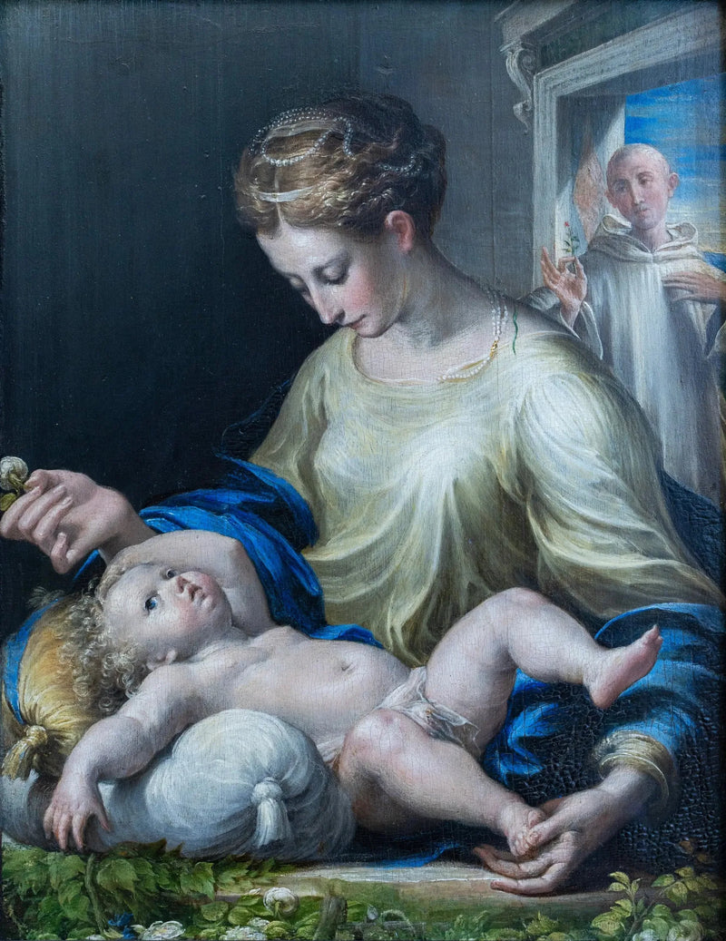 Дева и Младенец с монахом - Parmigianino - Parmigianino