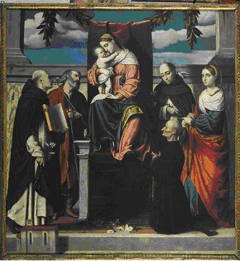 La Vierge à l’Enfant trônant entourée de saints - Alessandro Bonvicino - Alpha Reproduction