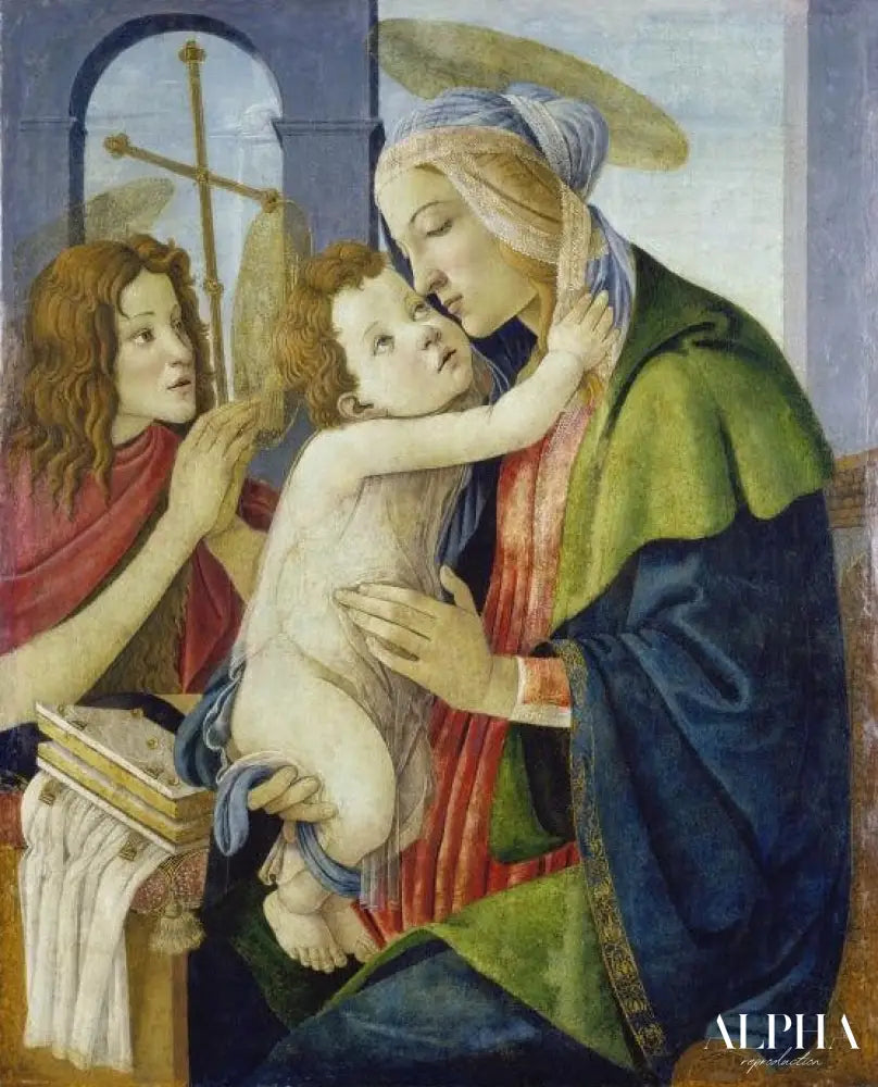 La Vierge et l'Enfant avec l'enfant St. Jean - Sandro Botticelli - Reproductions de tableaux et peintures haut de gamme