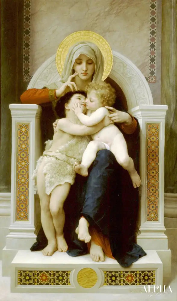 La Vierge, Jésus et Saint Jean Baptiste de William Bouguereau - Reproductions de tableaux et peintures haut de gamme