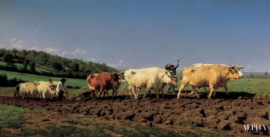 Plowing in the Nivernais - Rosa Bonheur - Reproductions de tableaux et peintures haut de gamme