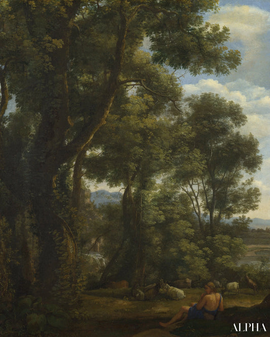 Reproduction du tableau « Landscape with Goatherd - Claude Lorrain » par Alpha Reproduction en peinture à l’huile