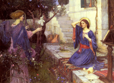Reproduction du tableau « L'Annonciation - John William Waterhouse » par Alpha Reproduction en peinture à l’huile