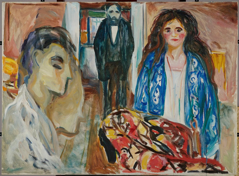 Художник и его модель. Жалюзи - Эдвард Мунк