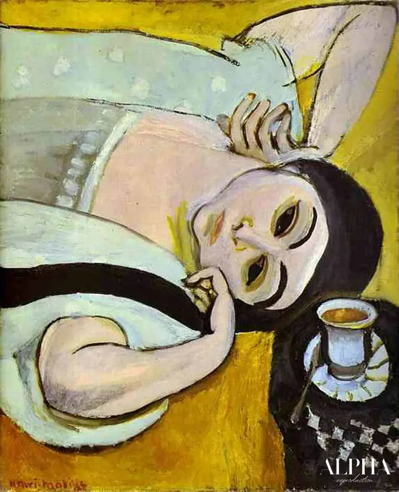 Laurette couchée avec une tasse de café - Matisse - Reproductions de tableaux et peintures haut de gamme