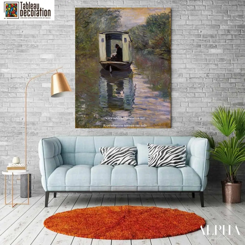 Le Bateau-atelier - Tableau Monet - Reproductions de tableaux et peintures haut de gamme