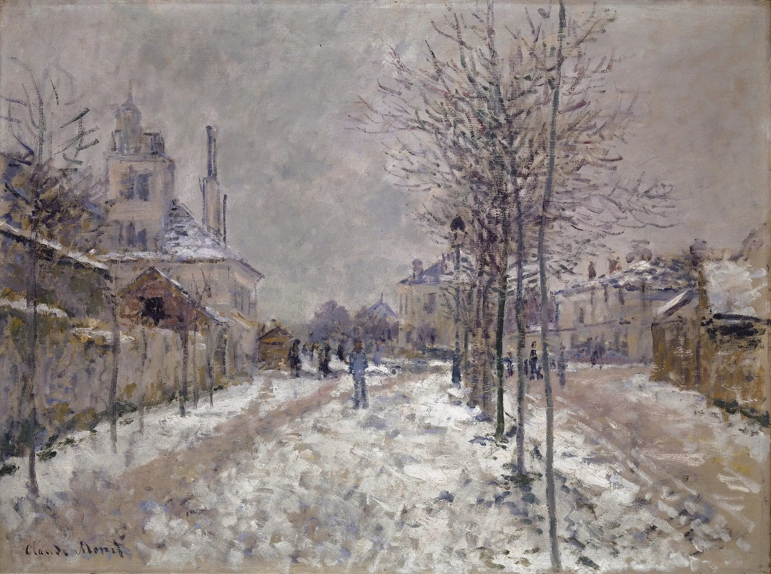 Le Boulevard de Pontoise à Argenteuil neige - Claude Monet - Alpha Reproduction