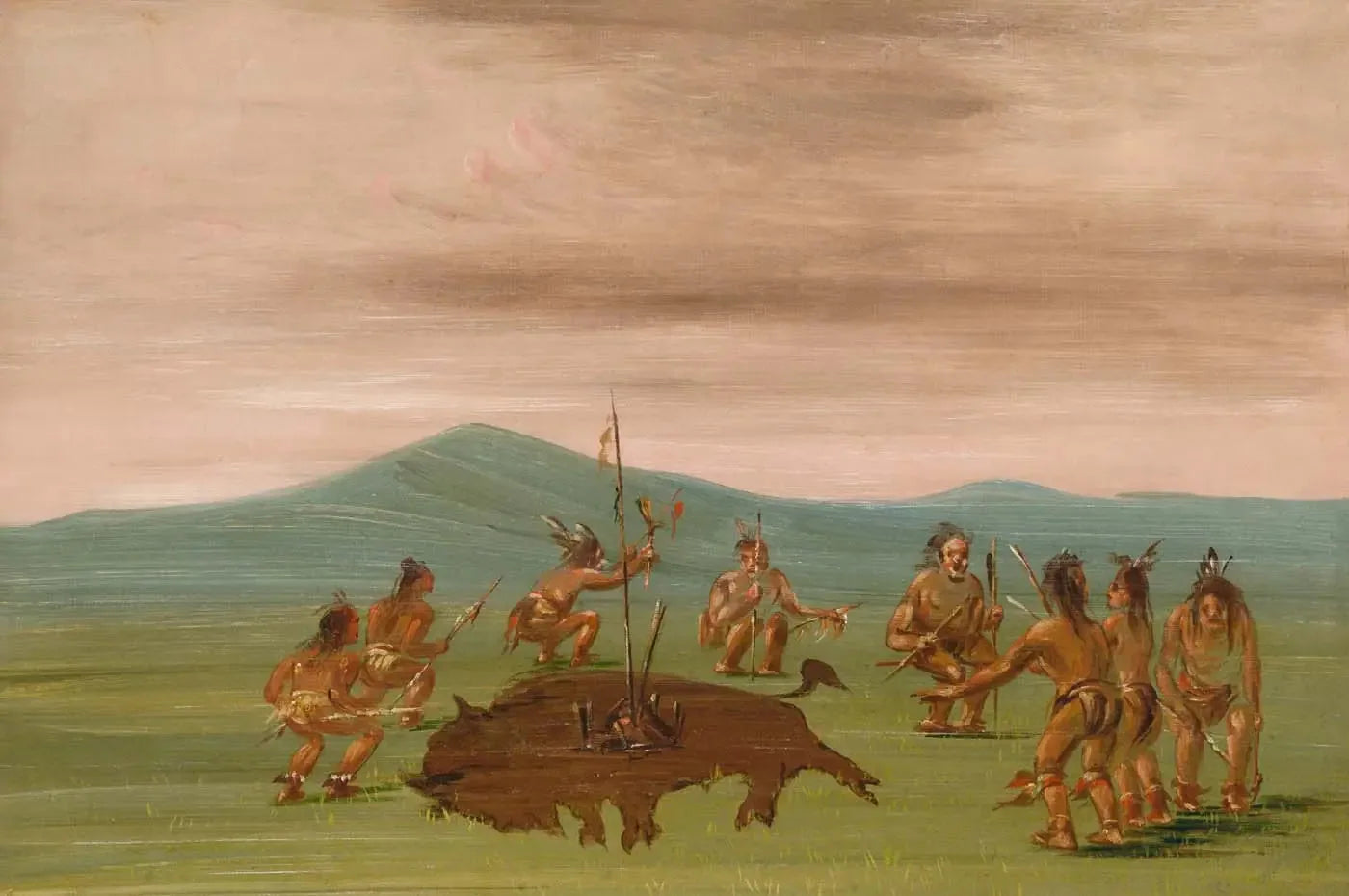 Le buffle médicinal des Sioux - George Catlin image 1 copie peinte à la main à l’huile