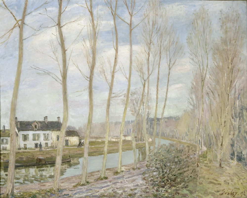 Le Canal du Loing - Alfred Sisley image 1 copie peinte à la main à l’huile
