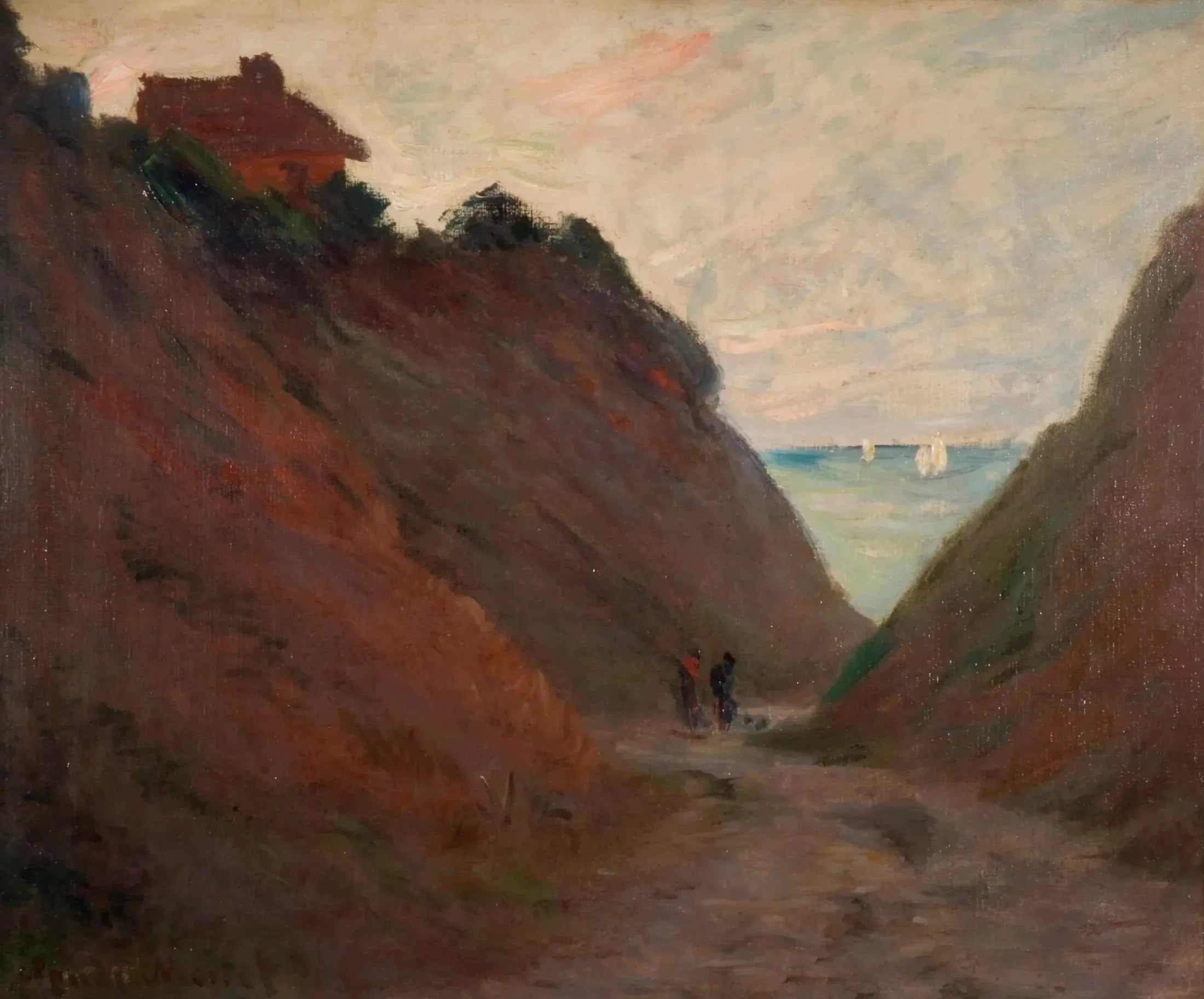 Le Chemin Creux dans la Falaise a Varangéville - Claude Monet image 1 reproduction d’œuvre d’art à l’huile