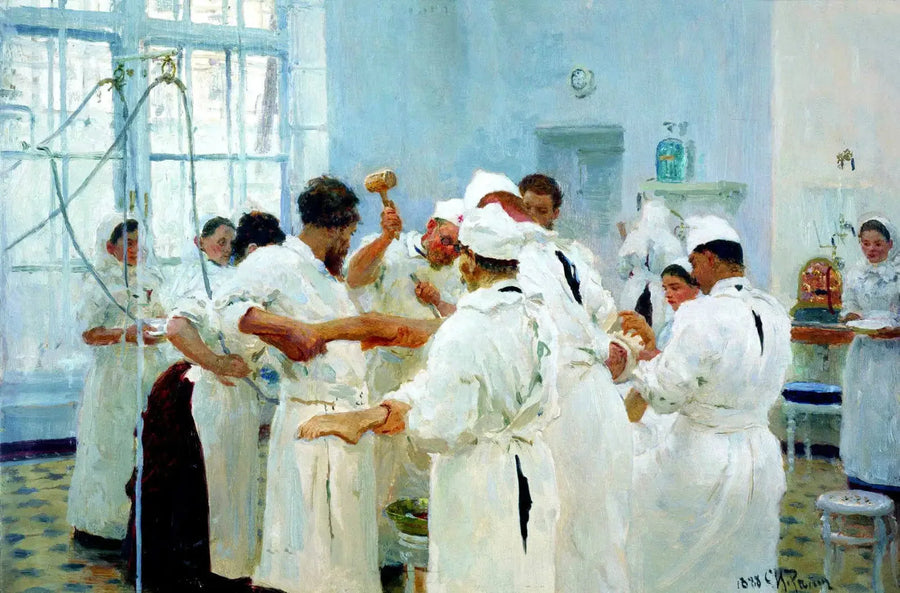 Хирург Е. В. Павлов в операционной - Илья Репин