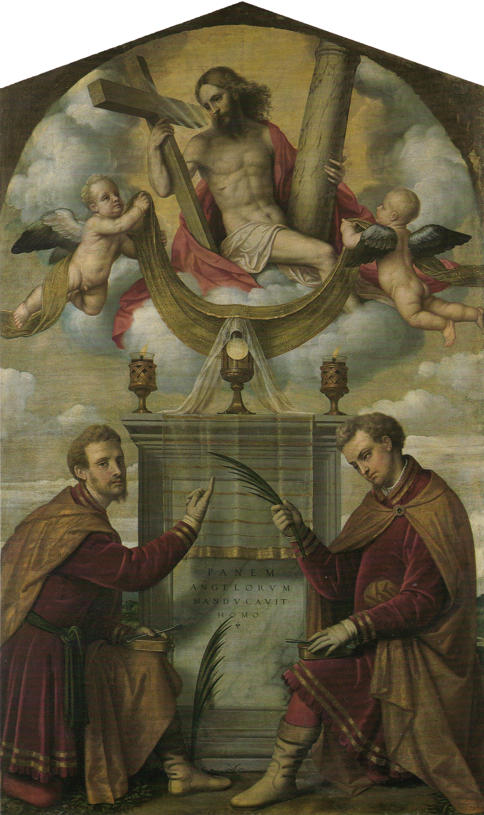 Le Christ avec l’Eucharistie et les saints Côme et Damien - Alessandro Bonvicino - Alpha Reproduction