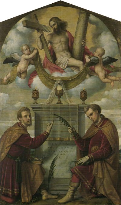 Le Christ avec l’Eucharistie et les saints Côme et Damien - Alessandro Bonvicino - Alpha Reproduction