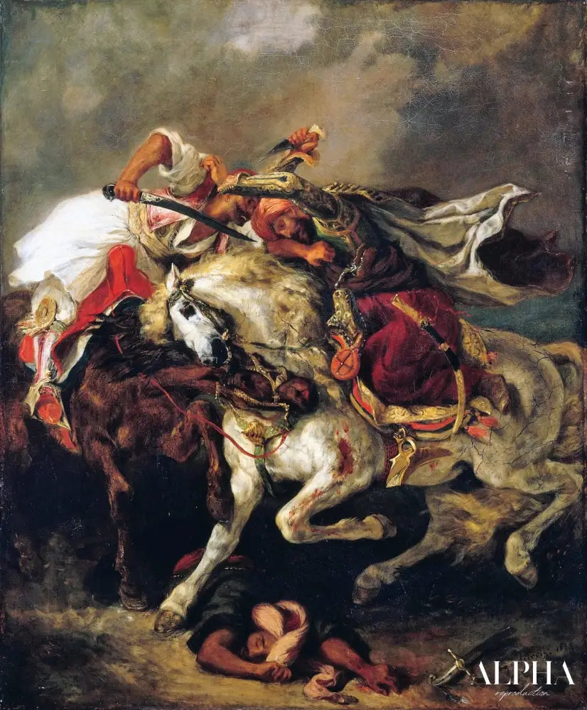 Le combat du Giaour et du Pacha - Eugène Delacroix - Reproductions de tableaux et peintures haut de gamme