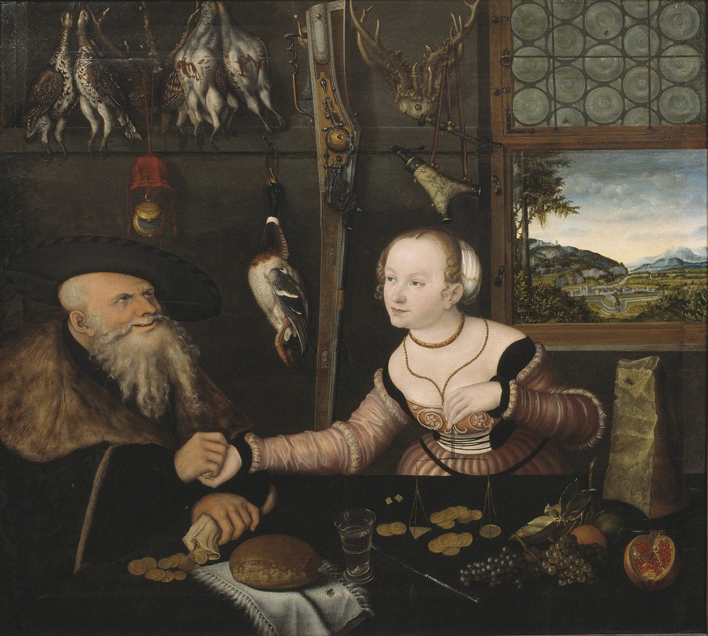 Le couple mal assorti - Lucas Cranach the Elder image 1 copie de tableau peinte à la main