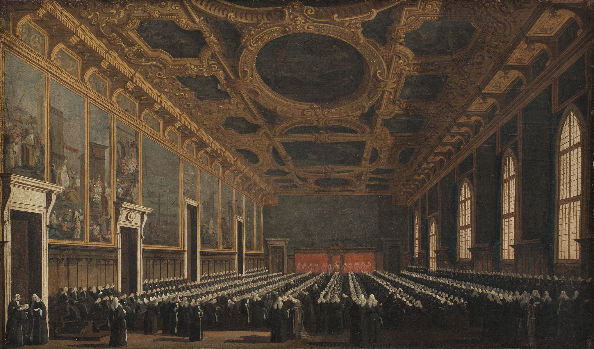 Le Doge et le Grand Conseil dans la Sala del Maggior Consiglio - Canaletto - Alpha Reproduction