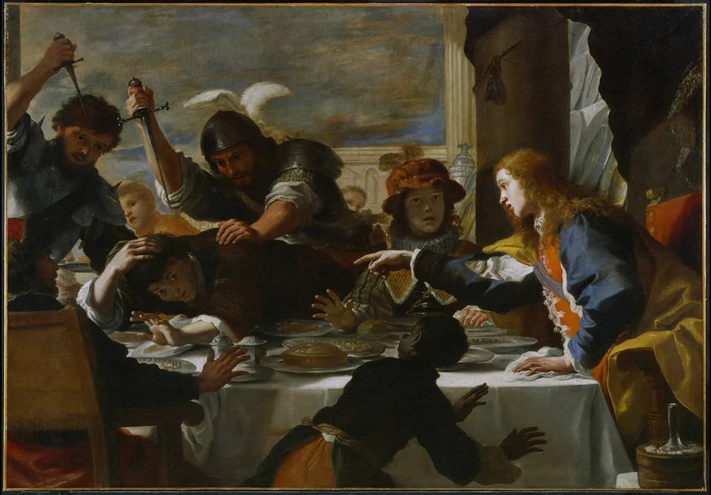 Le festin d'Absalom - Mattia Preti image 1 reproduction artisanale de tableau