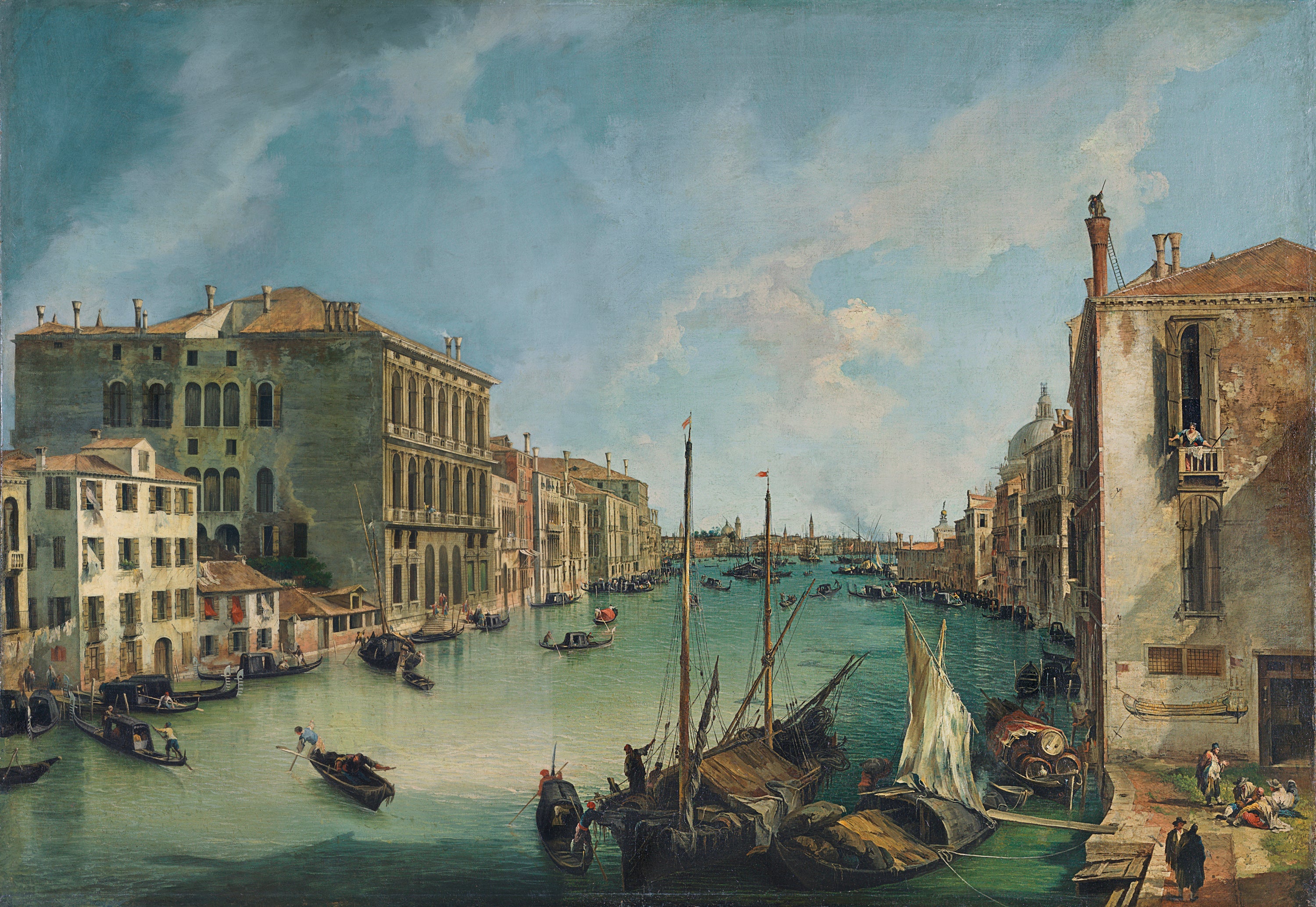 Le Grand Canal depuis la place San Vio à Venise - Canaletto - Alpha Reproduction