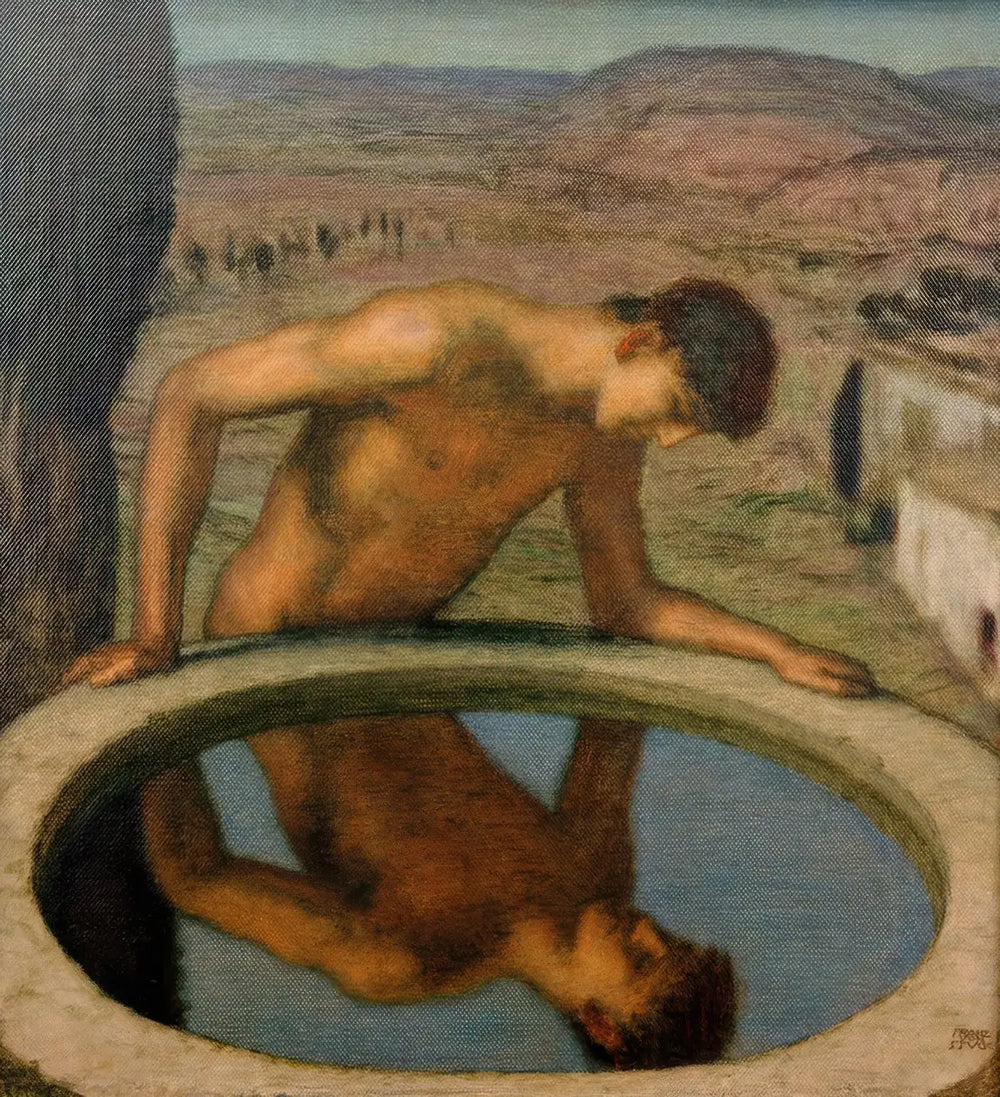 Reproduction du tableau « Le Narziss - Franz Von Stuck » par Alpha Reproduction en peinture à l’huile