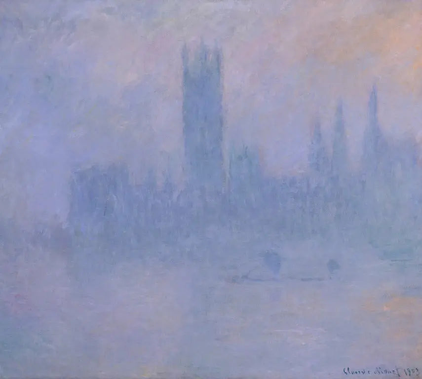 Reproduction du tableau « Le Parlement, symphonie en bleu - Claude Monet » par Alpha Reproduction en peinture à l’huile