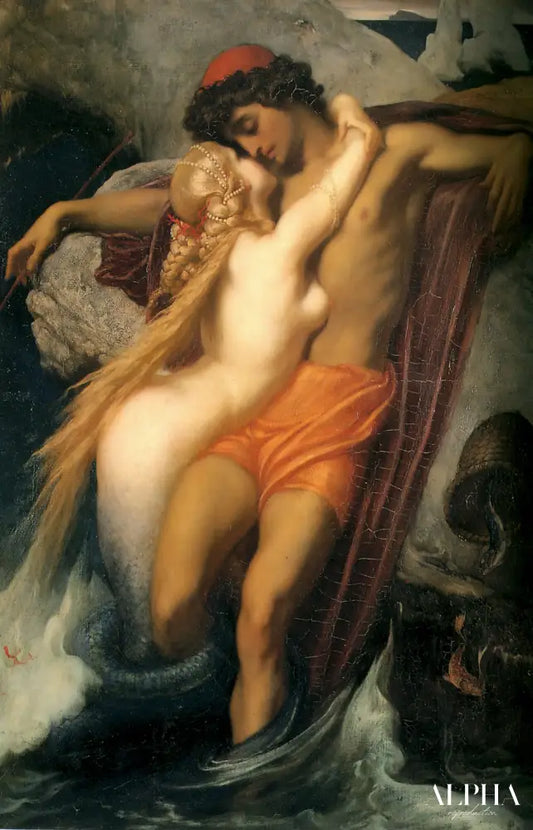 Le Pêcheur et la Sirène - Frederic Leighton - Reproductions de tableaux et peintures haut de gamme