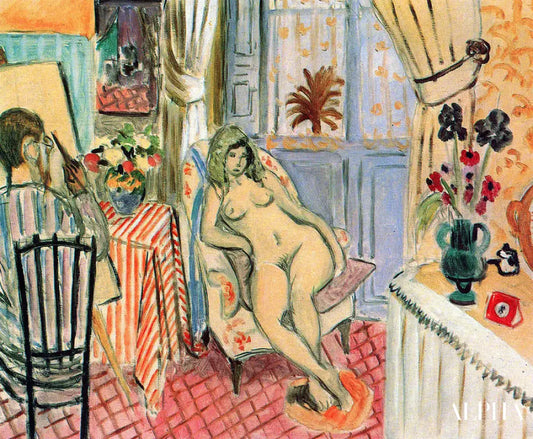 Le peintre et son modèle Studio intérieur - Matisse - Reproductions de tableaux et peintures haut de gamme