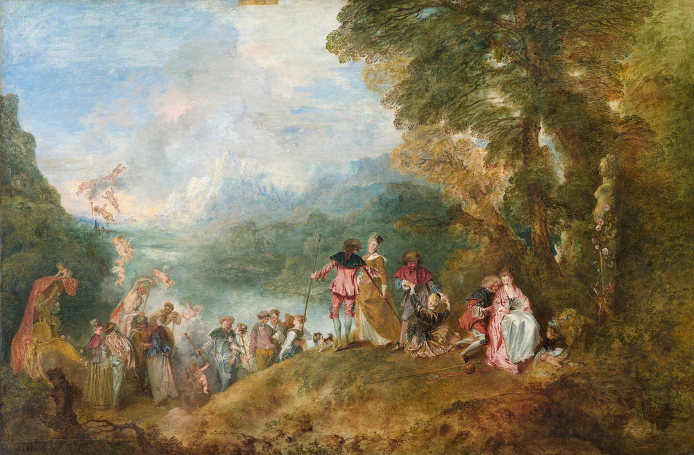 Le Pèlerinage à l'île de Cythère - Antoine Watteau image 1 tableau peint à l’huile sur toile