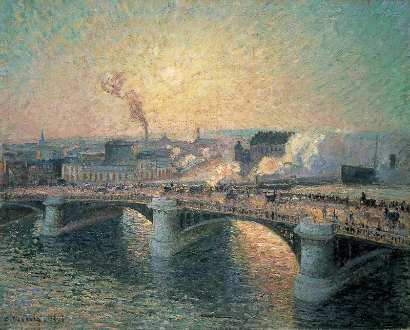 Мост Бойльдьё, Руэн, Закатное Солнце - Камиль Писсарро