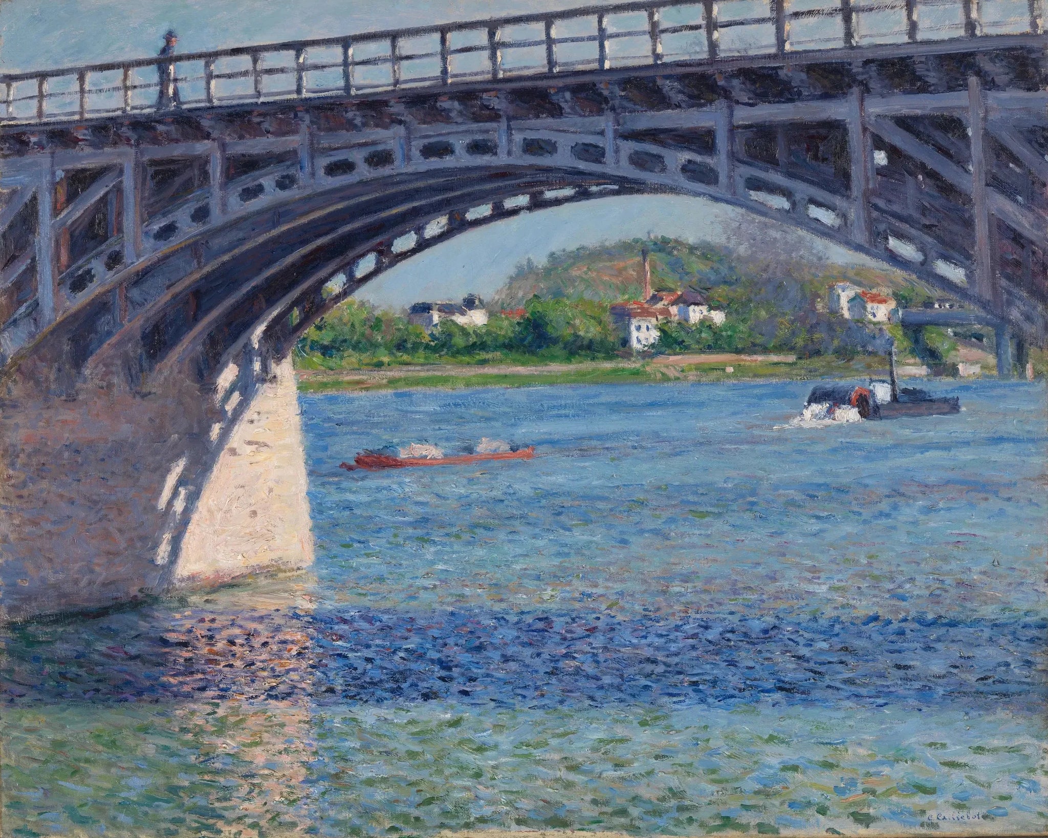 Le pont d'Argenteuil et la Seine - Gustave Caillebotte image 1 copie peinte à la main à l’huile