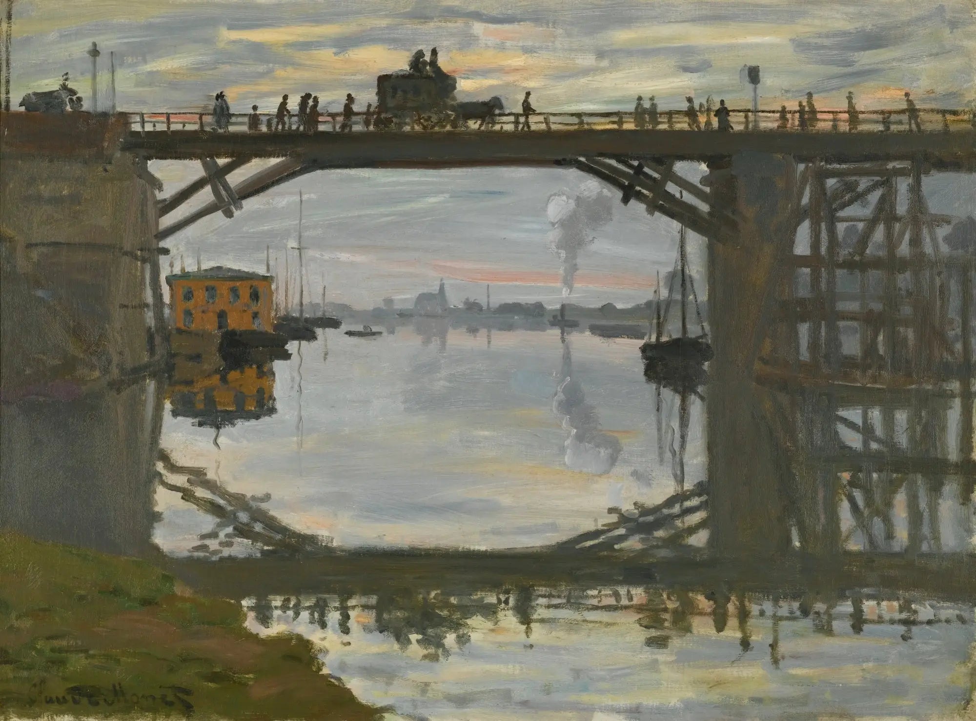 Reproduction du tableau « Le Pont de bois - Claude Monet » par Alpha Reproduction en peinture à l’huile
