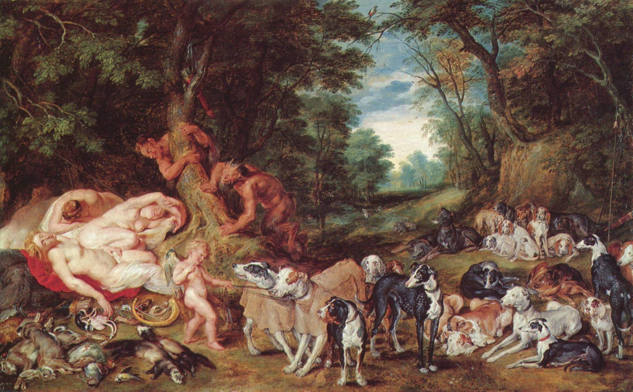 Le Repos de Diane et de ses nymphes - Jan Brueghel l'Ancien image 1 reproduction de peinture à l’huile