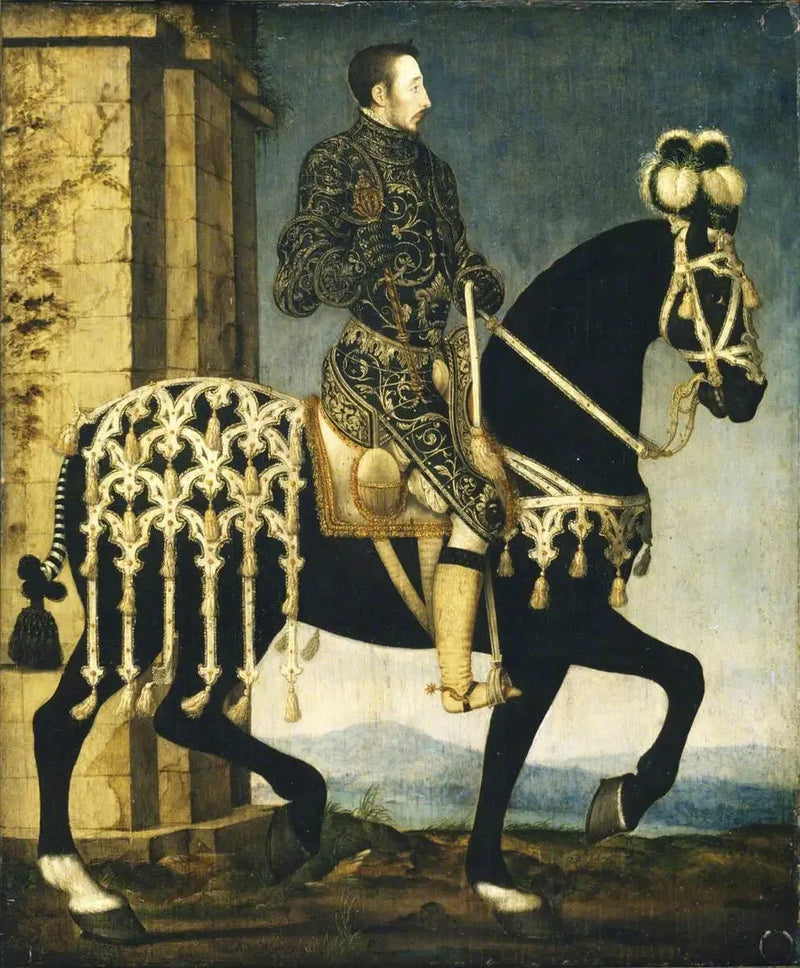 Король Генрих II, король Франции (1519-1559) на коне - Франсуа Клуэ
